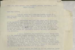 [Carta] 1949 Aug. 16, Pandichery, India [a] Gabriela Mistral