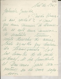 [Carta] 1945 nov., [s.l.] [a] Gabriela Mistral
