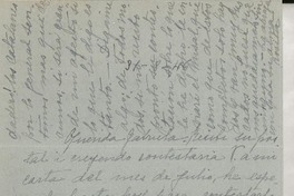 [Carta] 1946 ago. 31, México [a] Gabriela Mistral