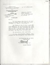 [Carta] 1946 janv. 29, París, [Francia] [a] Gabriela Mistral, París