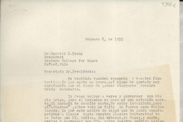 [Carta] 1955 feb. 8, [New York], [EE.UU.] [a] Herrick B. Young, Oxford, Ohio, [EE.UU.]