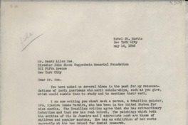 [Carta] 1946 May 14, New York City, [EE.UU.] [a] Henry Allen Moe, New York City, [EE.UU.]