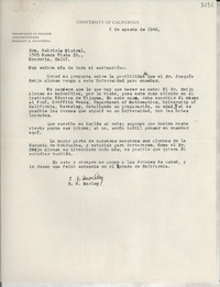 [Carta] 1946 ago. 6, California, [Estados Unidos] [a] Gabriela Mistral, Monrovia