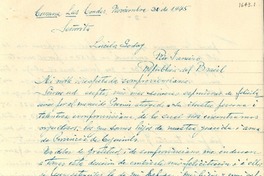 [Carta] 1945 nov. 30, Las Condes, [Chile] [a] Lucila Godoy, Río de Janeiro, Brasil