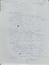 [Carta] 1945 nov. 21, Nice, [France] [a] [Gabriela Mistral]