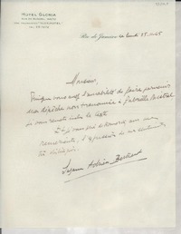 [Carta] 1945 nov. 25, Rio de Janeiro, [Brasil] [a] [Gabriela Mistral], [Brasil?]