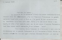 [Carta] 1946 janv. 5, Paris, [Francia] [al] Cónsul de Chile en Francia