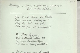 [Carta] 1946 janv. 12, Indre, [Francia] [a] Gabriela Mistral