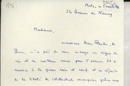 [Carta] 1946 avril 5, Metz, [Francia] [a] Gabriela Mistral
