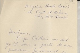 [Carta] [1946] [feb.?], [Francia] [a] [Gabriela Mistral]