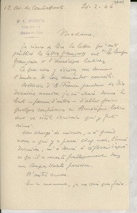 [Carta] 1946 févr. 21, Viroflay, [Francia] [a] [Gabriela Mistral]