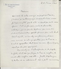 [Carta] 1946 févr. 21, Paris, [Francia] [a] [Gabriela Mistral]