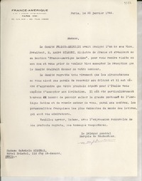 [Carta] 1946 janv. 22, Paris, [Francia] [a] Gabriela Mistral, Paris