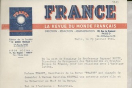 [Carta] 1946 janv. 23, Paris, [Francia] [a] Gabriela Mistral