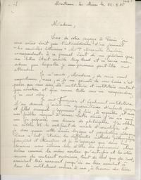 [Carta] 1946 mars 22, Montceau-les-Mines, [France] [a] [Gabriela Mistral]