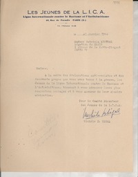 [Carta] 1946 janv. 27, Paris, [Francia] [a] Gabriela Mistral, Paris