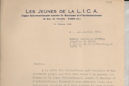 [Carta] 1946 janv. 27, Paris, [Francia] [a] Gabriela Mistral, Paris