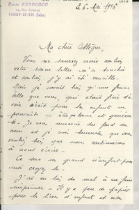 [Carta] [1946] [mars?], Choisy-Le-Roi, [Francia] [a] [Gabriela Mistral]