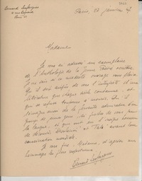 [Carta] 1947 janv. 27, Paris, [Francia] [a] Gabriela Mistral