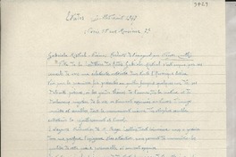 [Carta] 1947 juil., [Francia] [a] Gabriela Mistral