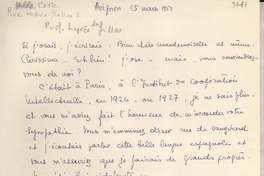 [Carta] 1951 mars 15, Avignon, [Francia] [a] [Gabriela Mistral]