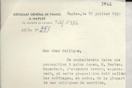 [Carta] 1952 juil. 17, Naples, [Italia] [a] Luccila [i.e. Lucila] Godoy, Naples, [Italia]