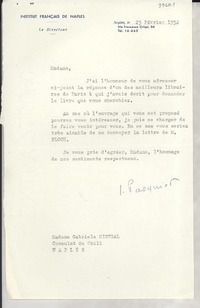 [Carta] 1952 févr. 25, Naples, [Italia] [a] Gabriela Mistral, Naples