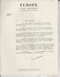 [Carta] 1952 déc. 1, Paris, [Francia] [a] [Gabriela Mistral]