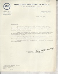 [Carta] 1953 mars 23, Paris, [Francia] [a] Gabriela Mistral, Naples, Italie