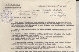 [Carta] 1954 mai 15, Toulon, Francia [a] Gabriela Mistral, Los Ángeles, [EE.UU]