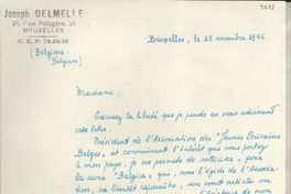 [Carta] 1946 nov. 25, Bruxelles, Belgique [a] [Gabriela Mistral]