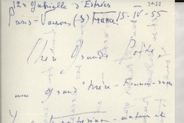 [Carta] 1955 avril 15, Paris, France [a] Gabriela Mistral