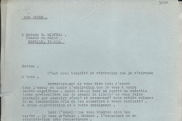 [Carta] 1951 août 29, Anvers, Belgique [a] Gabriela Mistral, Rapallo, Italie