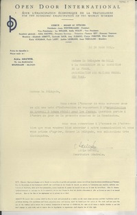 [Carta] 1953 mars 16, Bruxelles, Belgique [a] Gabriela Mistral, New York