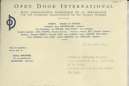 [Carta] 1953 mars 16, Bruxelles, Belgique [a] Gabriela Mistral, New York