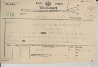 [Telegrama] 1946 feb. 18, London, [England] [a] Gabriella [i.e. Gabriela] Mistral, London, [England]