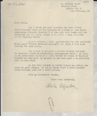 [Carta] 1946 Feb. 26, London, [England] [a] una amiga de Gabriela Mistral