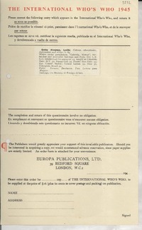 [Carta] 1945, London [a] Lucila Godoy A.