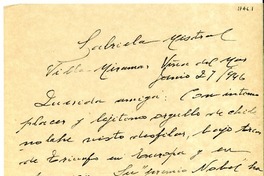 [Carta] 1946 jun. 29, Viña del Mar, [Chile] [a] Gabriela Mistral