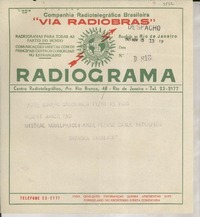 [Telegrama] 1945 Nov. 15, Stockholm [a] Gabriela Mistral, Río de Janeiro