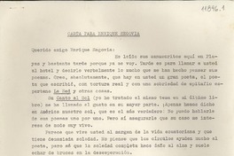 Carta para Enrique Segovia