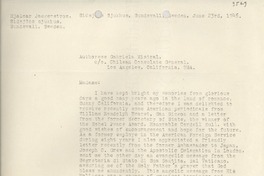 [Carta] 1946 June 23, Sundsvall, Sweden [a] Gabriela Mistral, Los Ángeles, California, USA