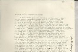 [Carta] 1949 Mar. 1, Stockholm, [Sweden] [a] Gabriela Mistral
