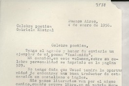 [Carta] 1956 ene. 4, Buenos Aires, [Argentina] [a] Gabriela Mistral