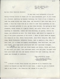 [Carta] 1947 June 24, Lomita Park, California, [EE.UU.] [a] Gabriela Mistral
