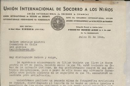 [Carta] 1946 jul. 31, Buenos Aires, [Argentina] [a] Gabriela Mistral, Los Angeles, California, [EE.UU.]