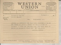 [Telegrama] 1955 nov. 4, Roslyn Harbor, New York, [Estados Unidos] [a] Stanislaw Kowalski, Washington D. C.