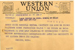 [Telegrama] 1946 jul. 2, Washington D.C., [EE.UU.] [a] Juan Pradenas M., [Los Angeles], [EE.UU.]