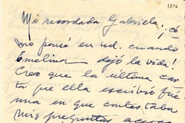 [Carta] 1947 abr. 14, Viña del Mar [a] Gabriela Mistral