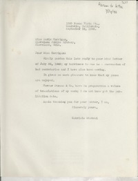 [Carta] 1946 Sept. 18, Monrovia, California, [EE.UU.] [a] Marie Corrigan, Cleveland, Ohio, [EE.UU.]